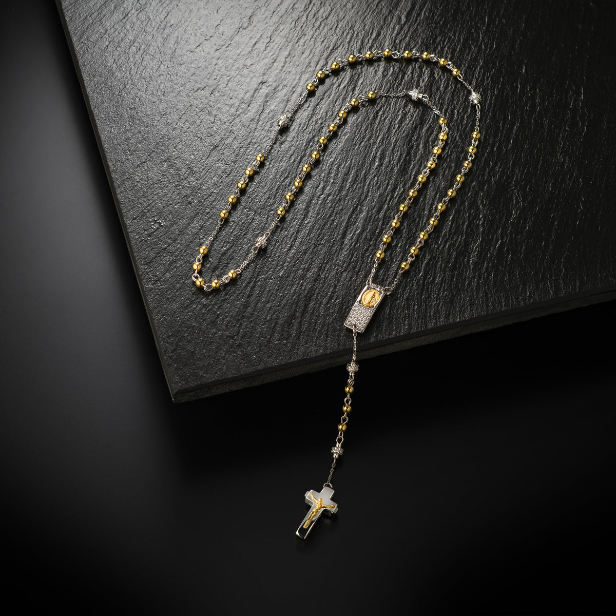 Ghirelli® wearable rosary with zircon pavé