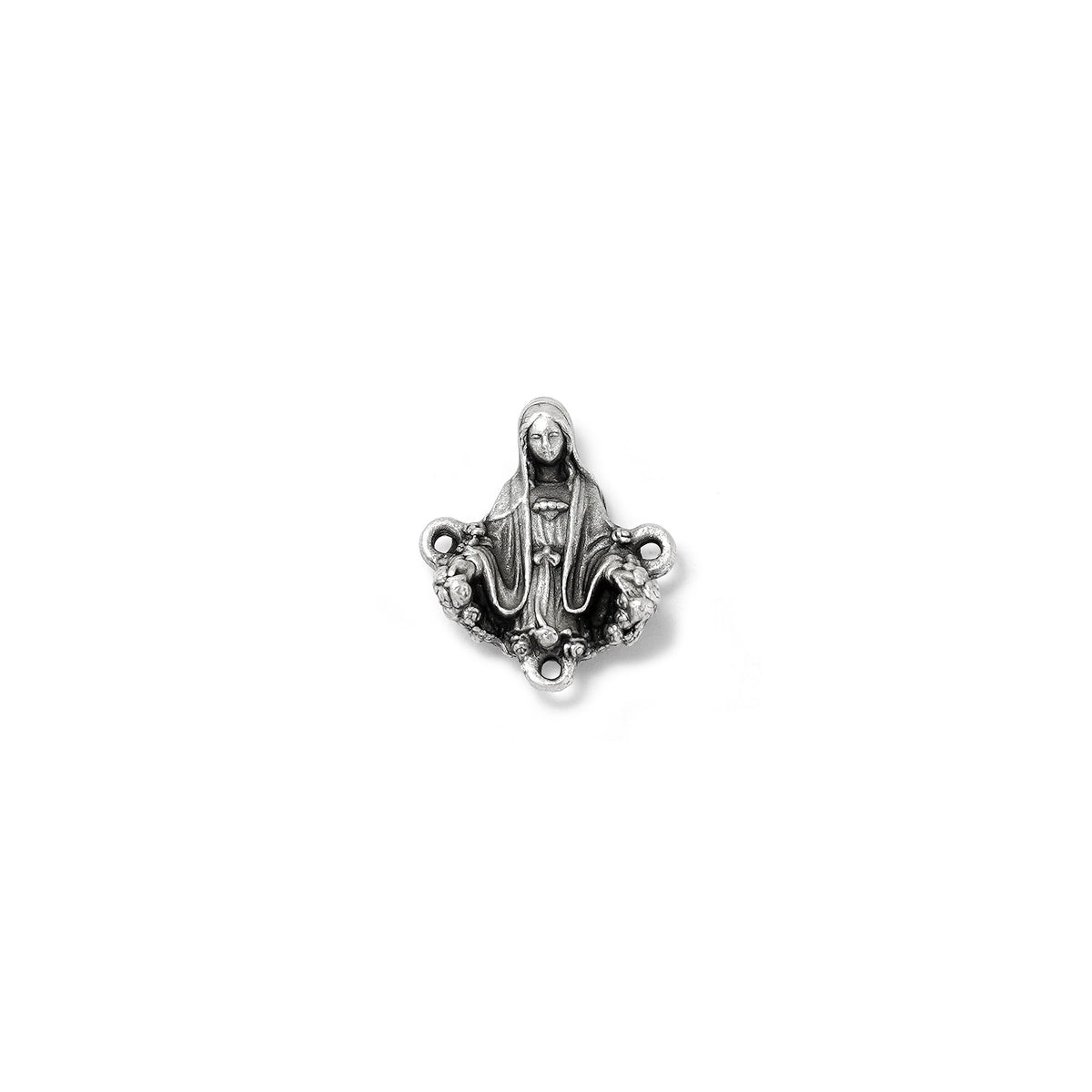 miraculous medal rosary silver