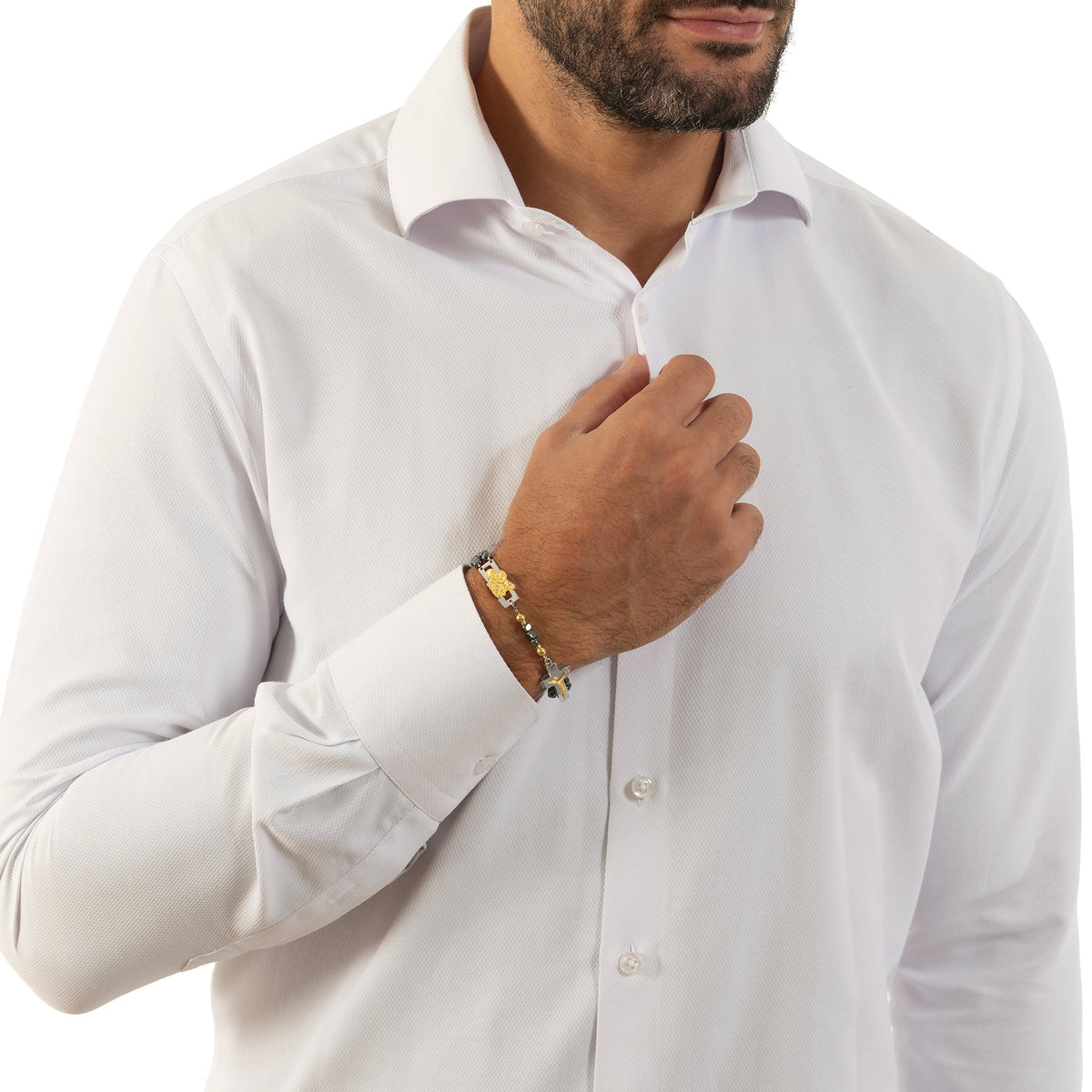 ROSALET® DEVOZIONALE - PERLE QUADRATE IN EMATITE LUCIDA