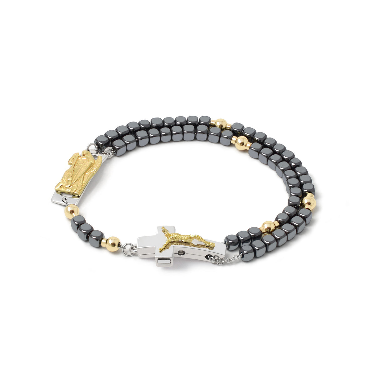 ROSALET® DEVOZIONALE - PERLE QUADRATE IN EMATITE LUCIDA