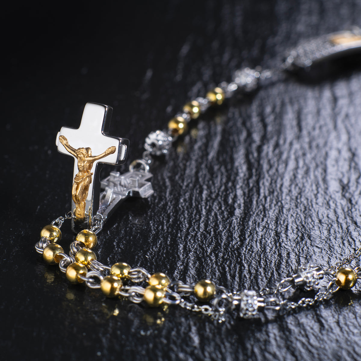 Sterling silver Rosalet® with gold beads