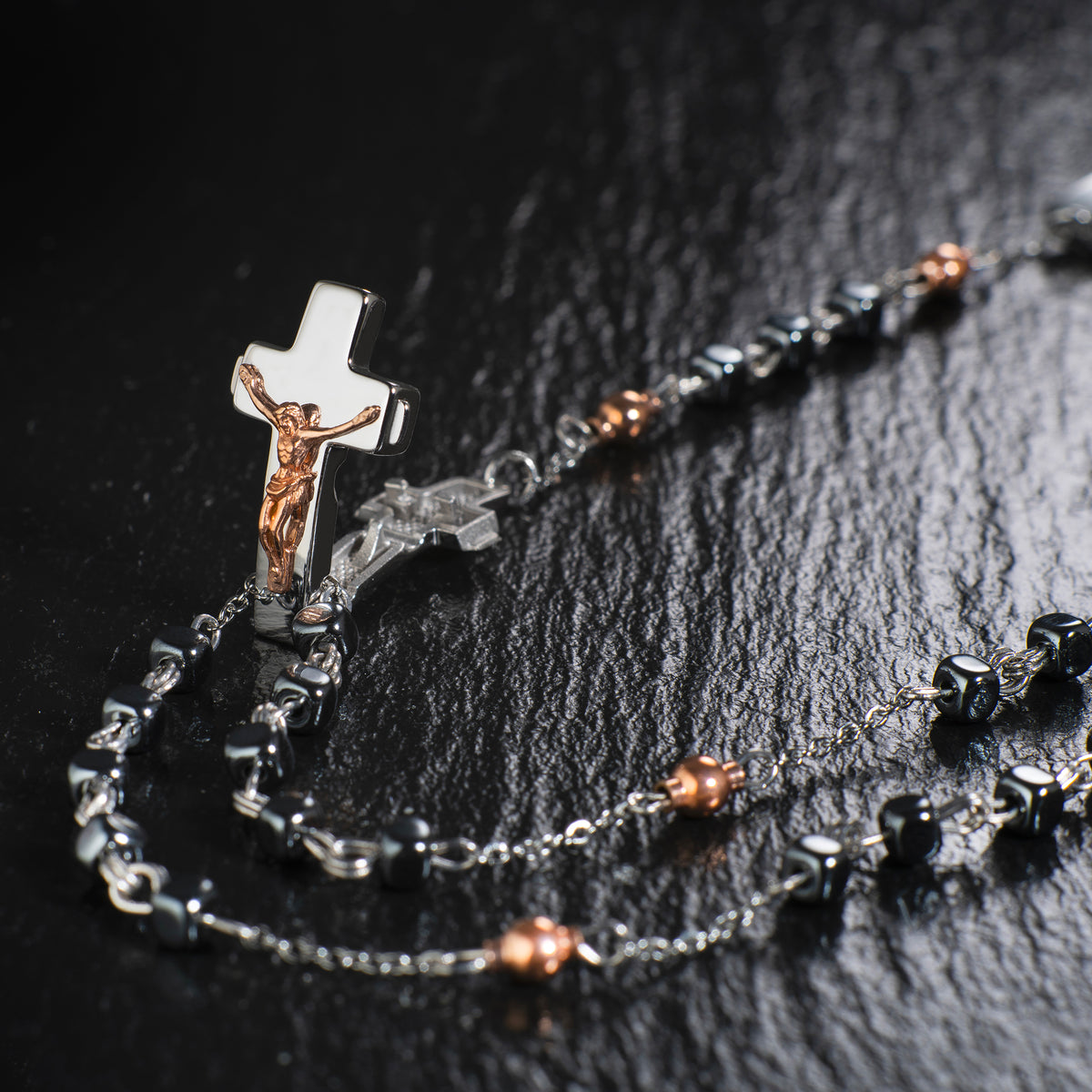 Rosalet® with sterling silver and hematite