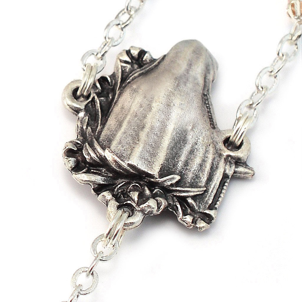 Fatima Lily Blush & Silver Rosary