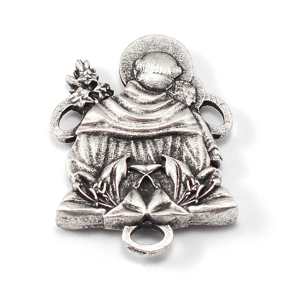 Saint Anthony Rosary in Antique Silver and Murano Glass Beads by Ghirelli