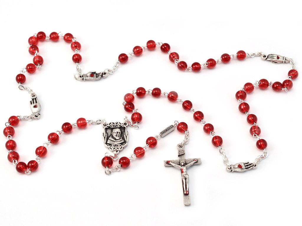 Rosario argentato San Pio da Pietrelcina