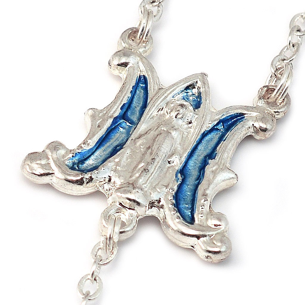 Rosario argentato Medaglia Miracolosa