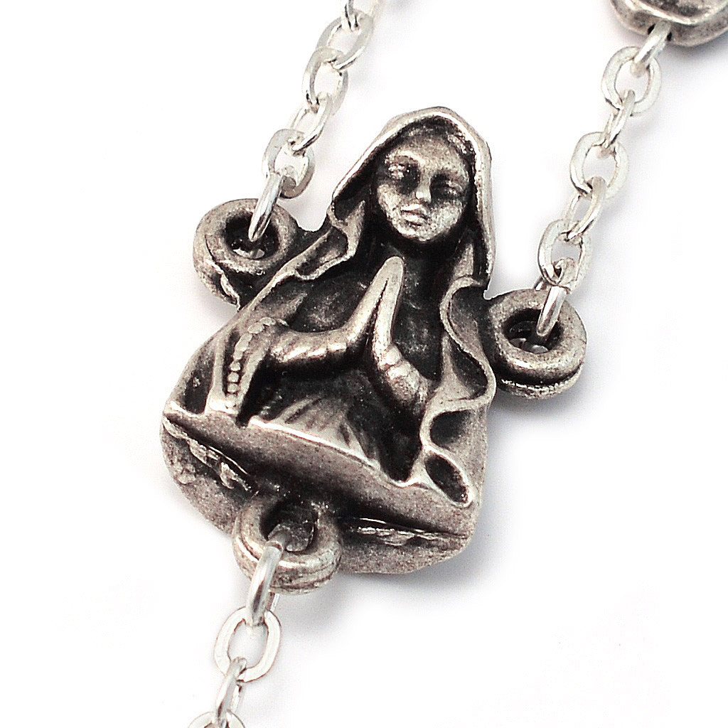 Rosario argentato Lourdes