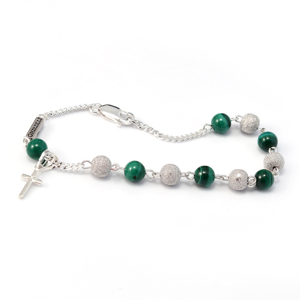 Precious Sterling Silver Malachite Bracelet