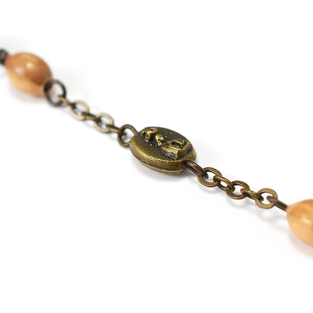 Our Lady of Fatima Rosary with Italian Olivewood Beads