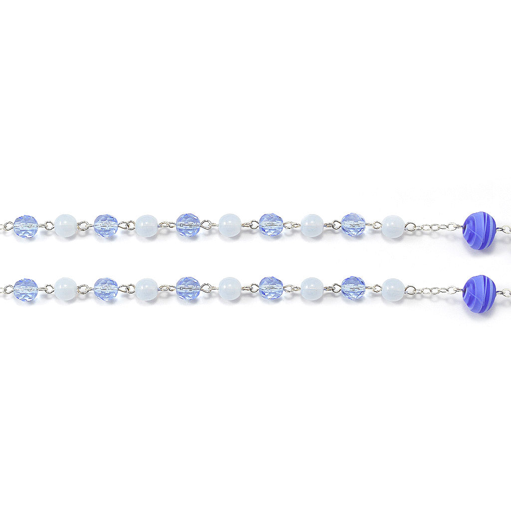 Rosaries for the Family Blue Crystal & Murano Glass