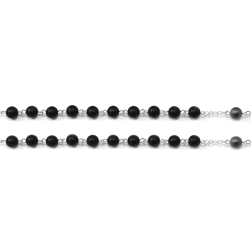 Rosaries for Men with Hematite, Black Agate & Silver