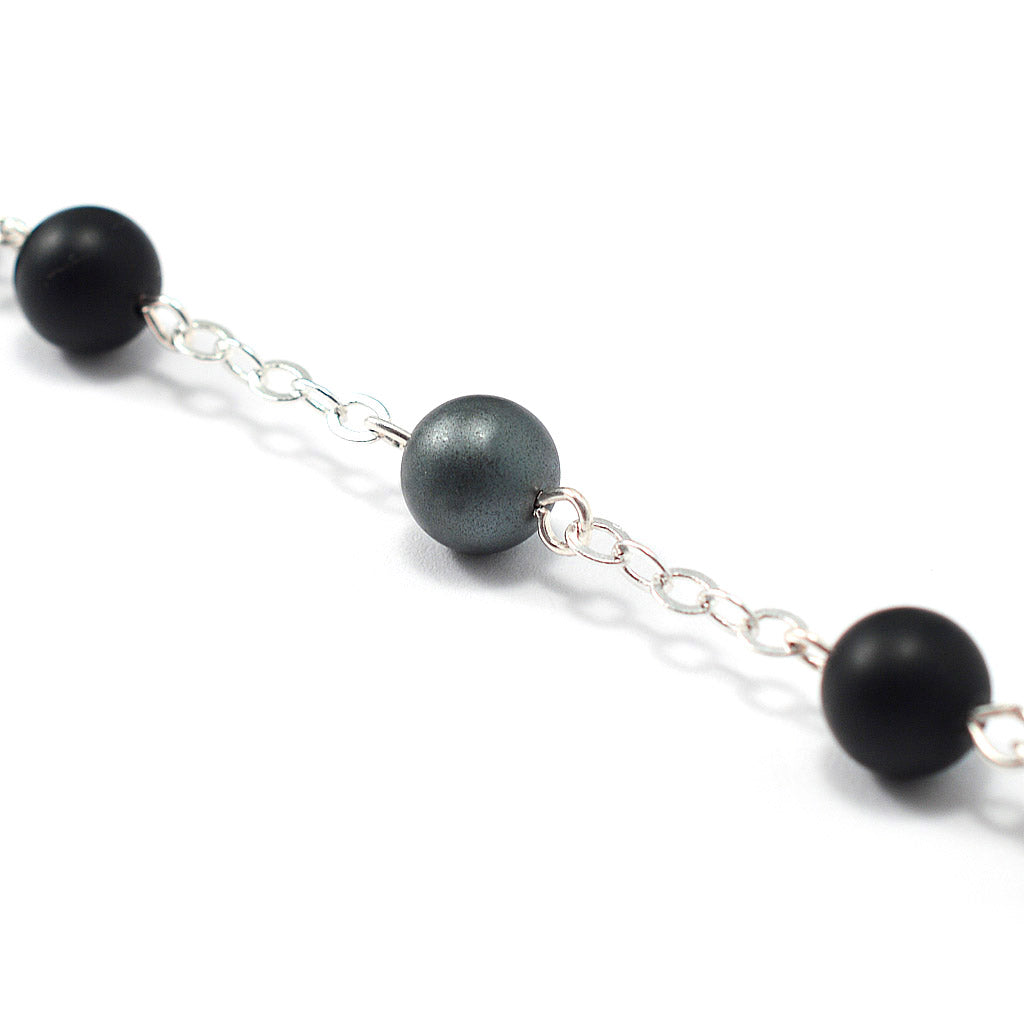 Rosaries for Men with Hematite, Black Agate & Silver