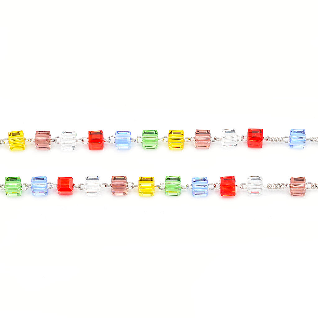 Rosario Swarovski® Argento 925 placcato Rodio