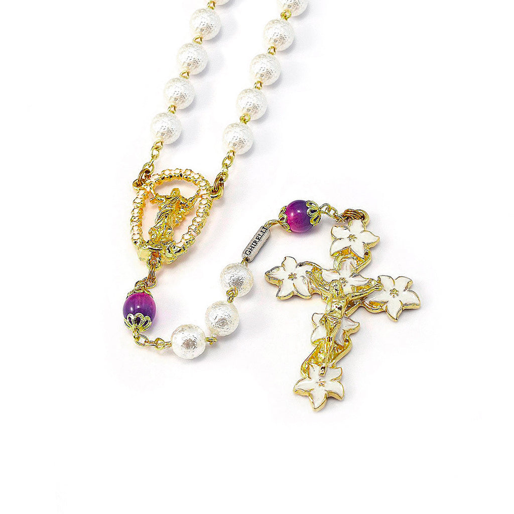 Holy Easter Glass & Gold Rosary