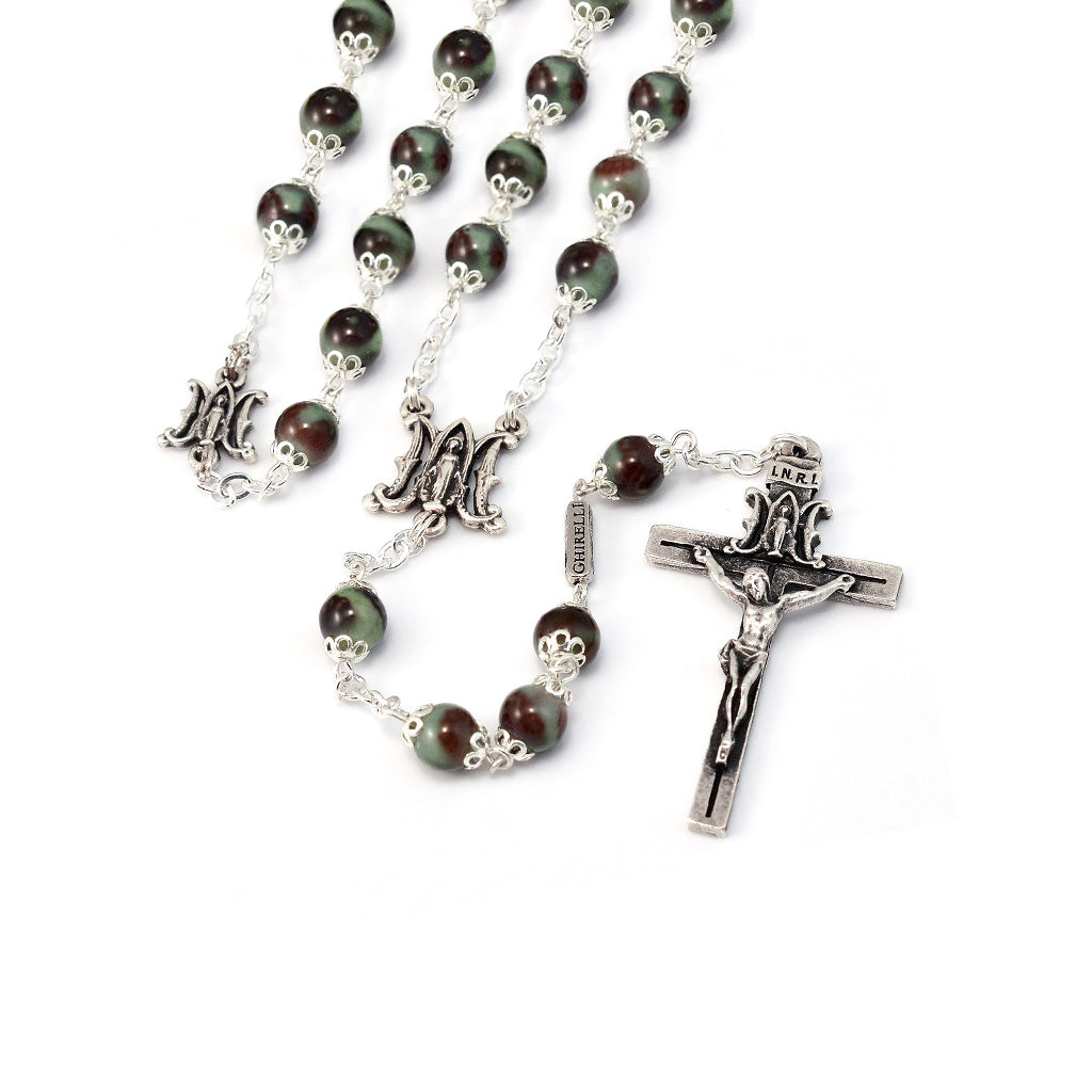 Annunciation Rosary, Silver & Jade