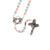 Holy Communion Pastel Glass & Silver Rosary