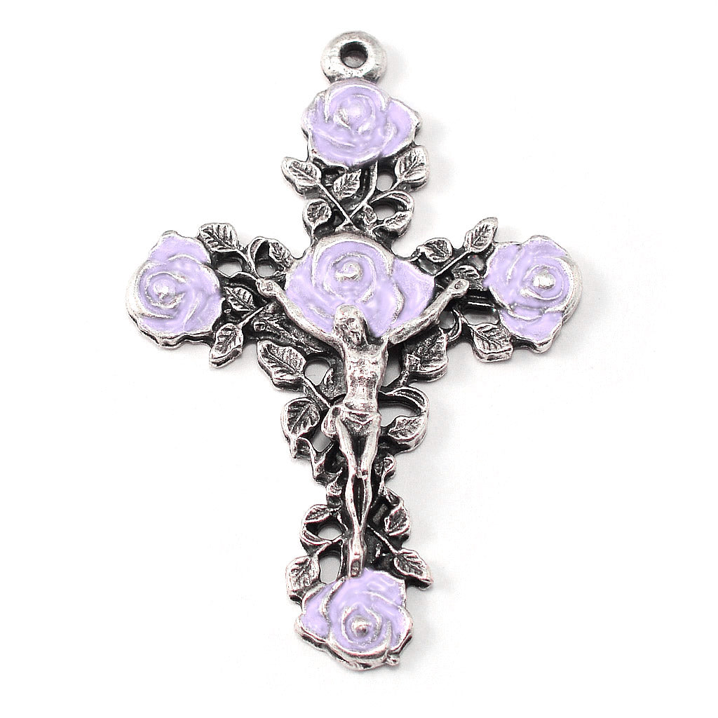 Madonna Roses &amp; Lilac Murano Rosary