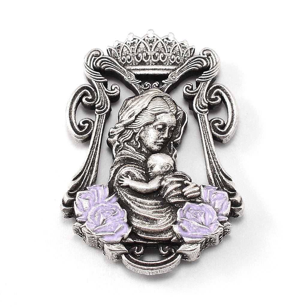 Madonna Roses &amp; Lilac Murano Rosary