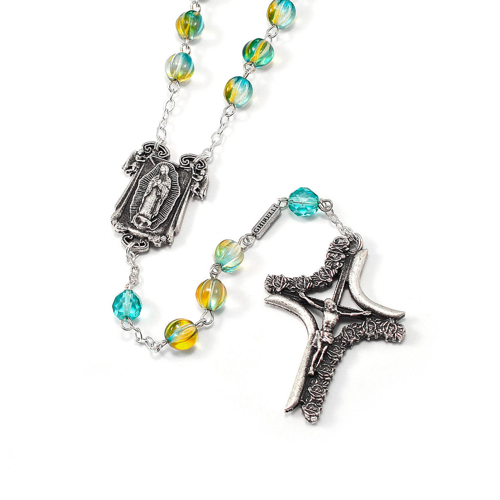 Our Lady of Guadalupe Rosary in Antique Silver