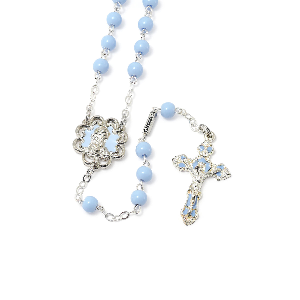 Mary's Motherly Love Collection Sky &amp; Nickel Rosary - Ghirelli Srl - ROW