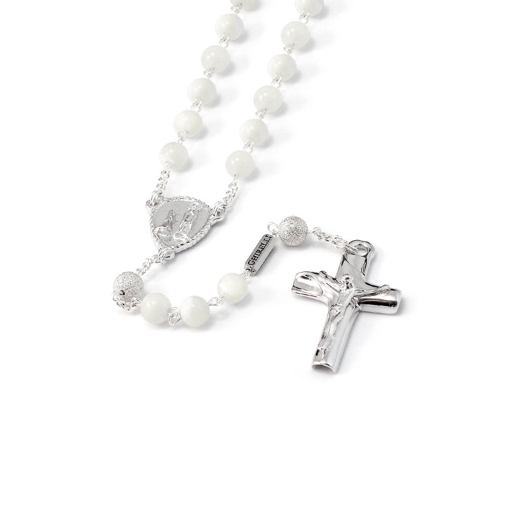 Precious Mother-of-Pearl & Sterling Silver Rosary
