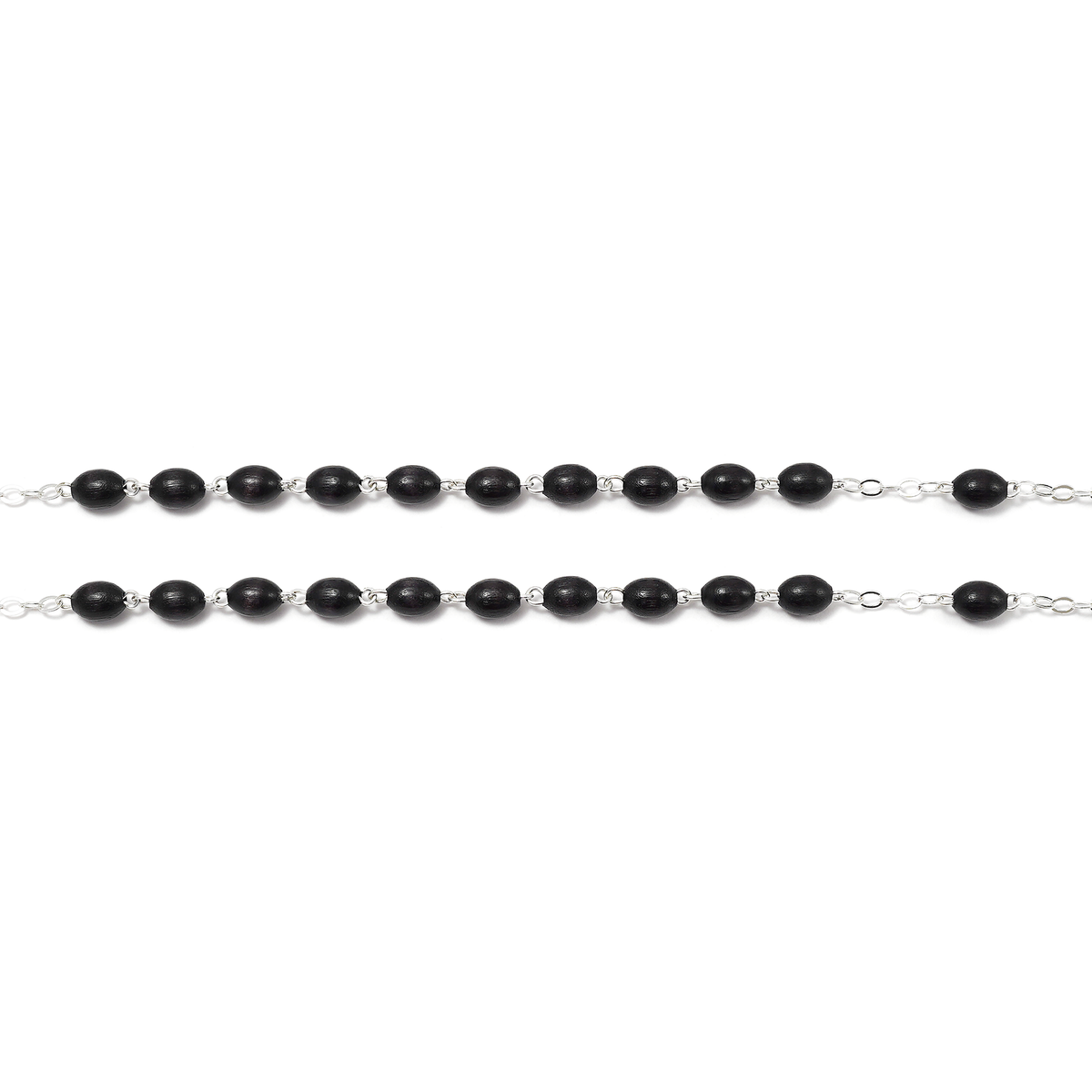 Saint Francis and Saint Clare of Assisi Rosary Black Wood &amp; Silver