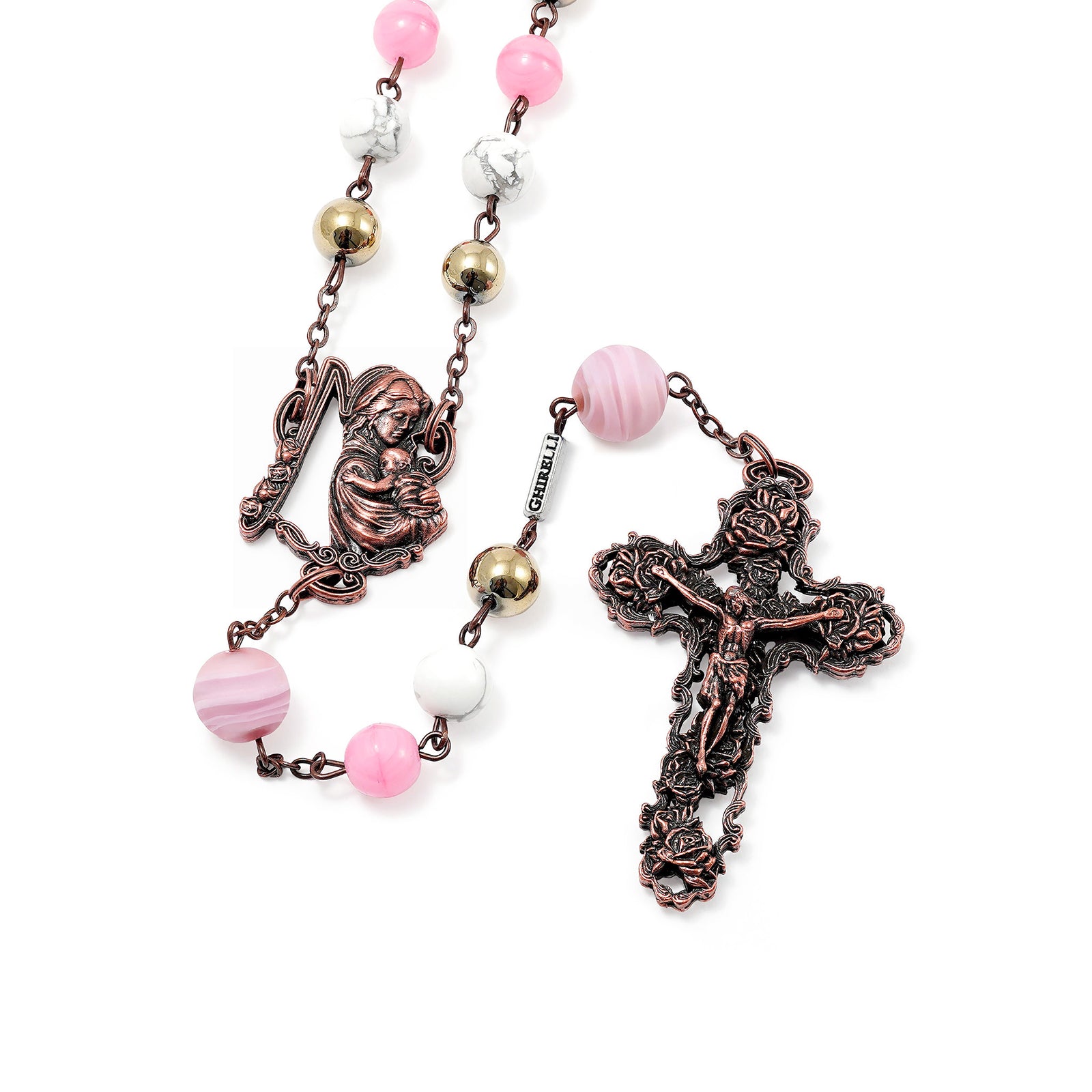 Women's Copper Rosary with Lilac Murano Glass