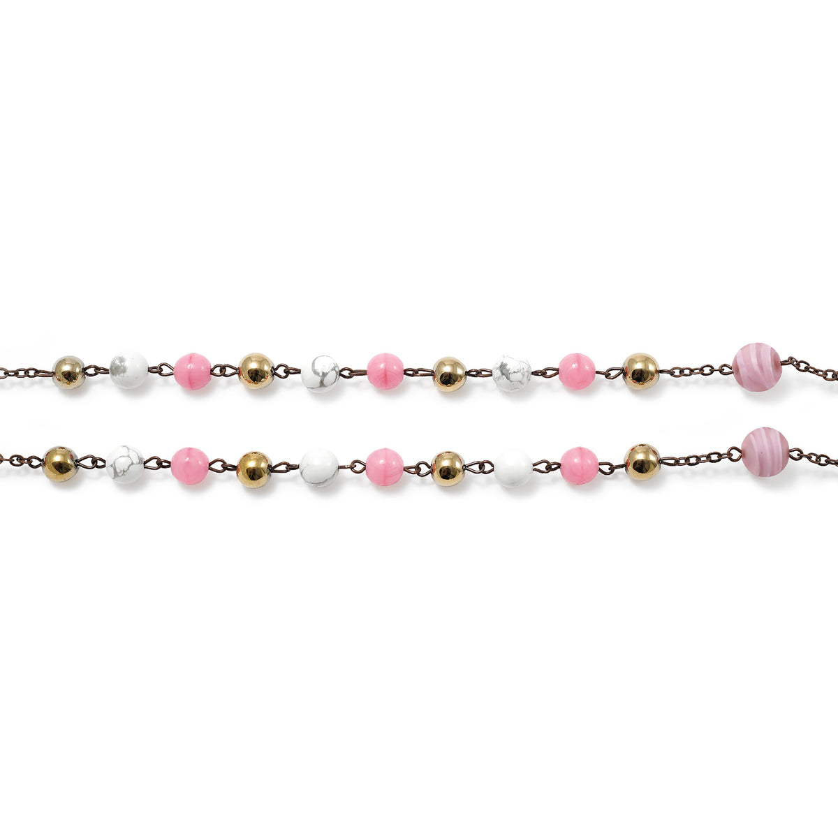 Women's Copper Rosary with Lilac Murano Glass