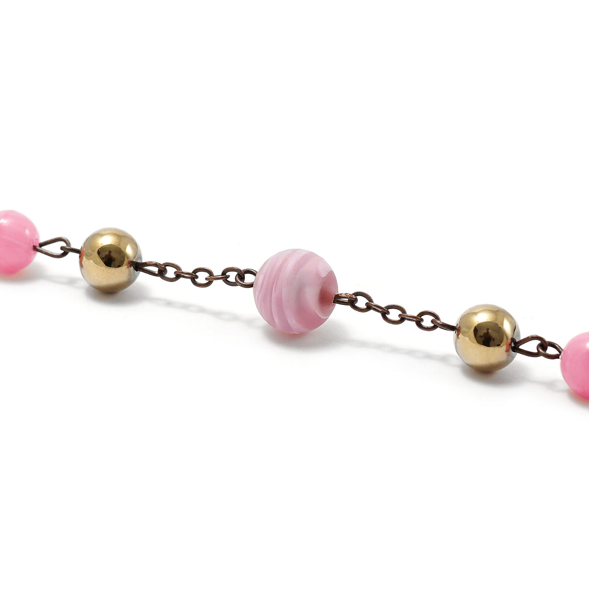 Women's Copper Rosary with Lilac Murano Glass