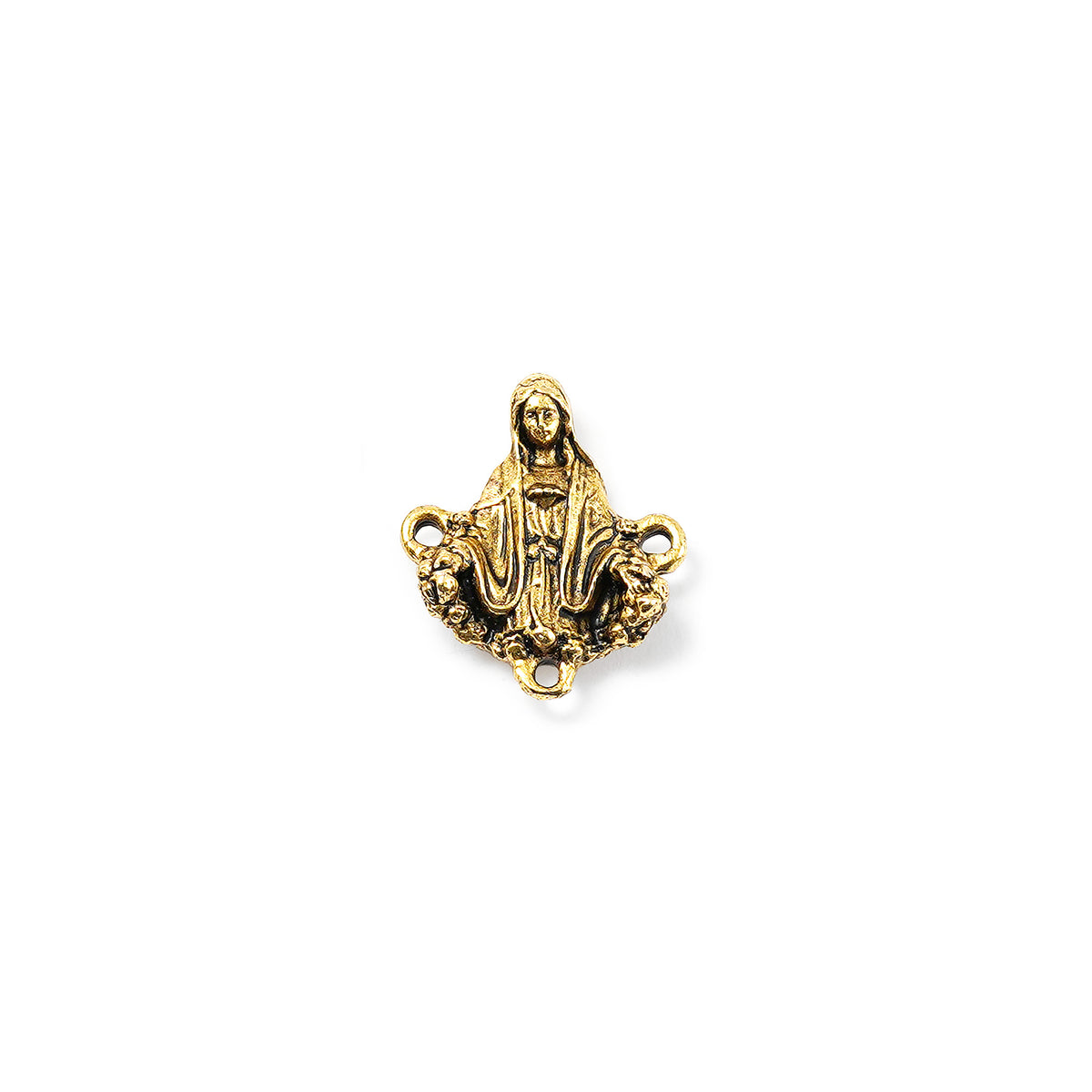 Gold religious pendant on a white background