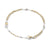 ROSALET® NECKLACE ROUND GOLD BEADS, STERLING SILVER & PAVE PATER, ROSARY CENTER WITH ZIRCON PAVE