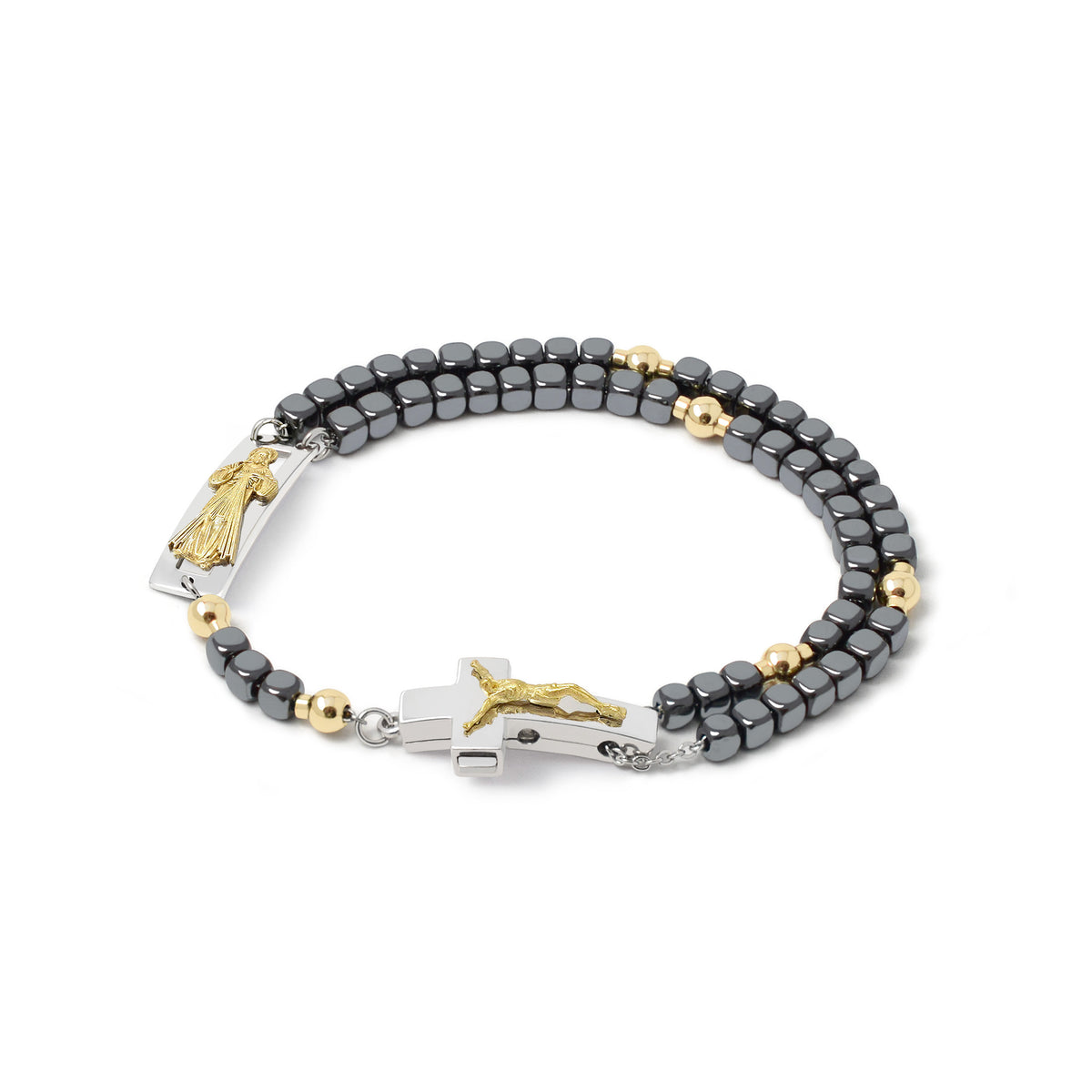 DEVOTIONAL ROSALET® - SQUARE POLISHED HEMATITE BEADS - Ghirelli Srl - ROW