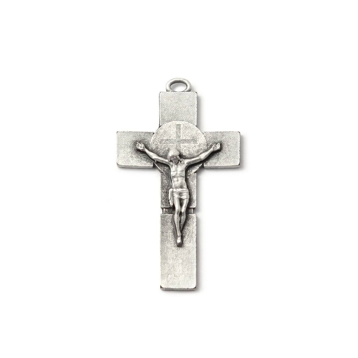 NFC Smart Rosary by Ghirelli® with hand-enameled Crucifix and aquamarine beads, uniting tradition and technology in prayer.