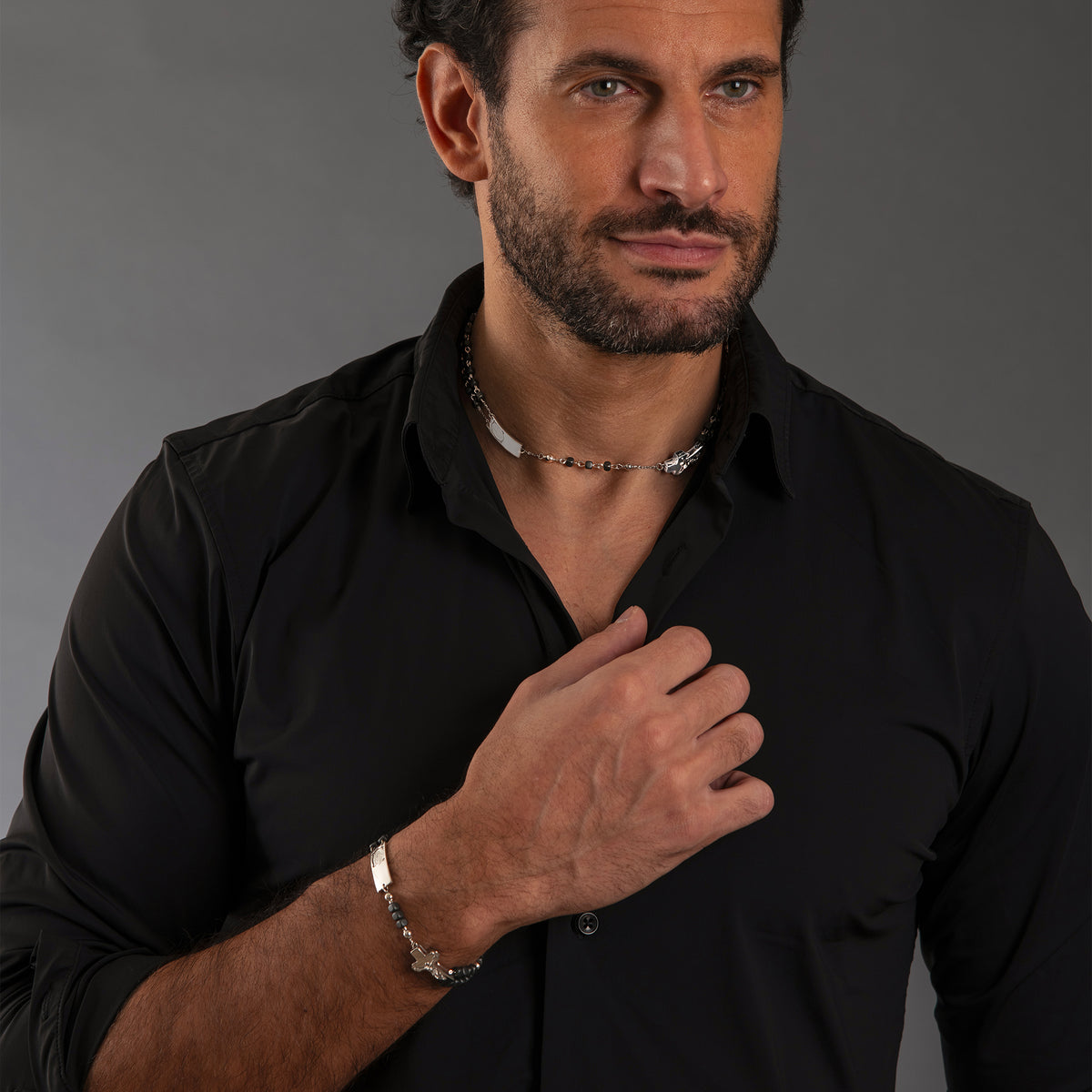 Rosalet® bracelet with matte hematite beads