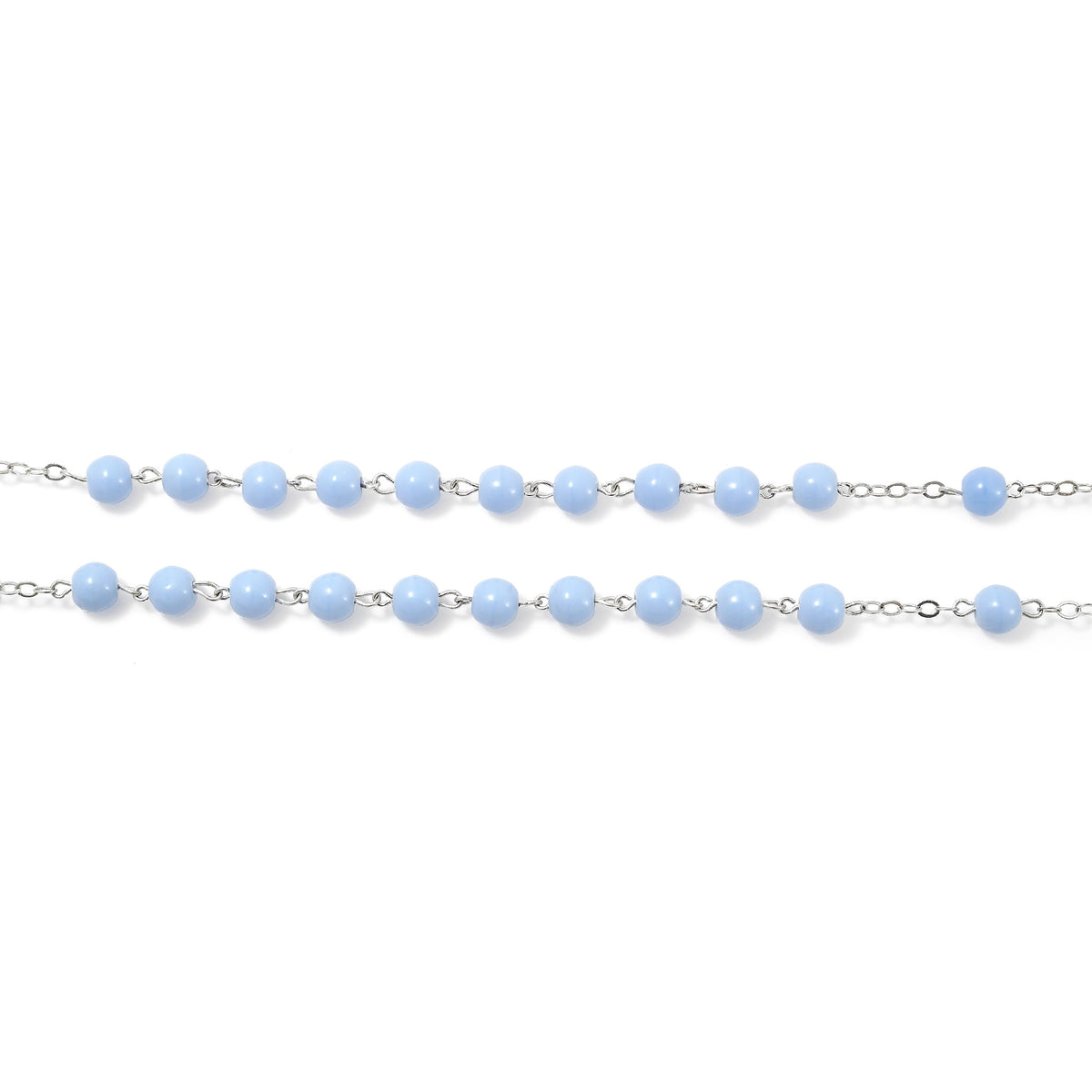 Fatima Lily Sky Blue &amp; Silver Rosary - Ghirelli Srl - ROW