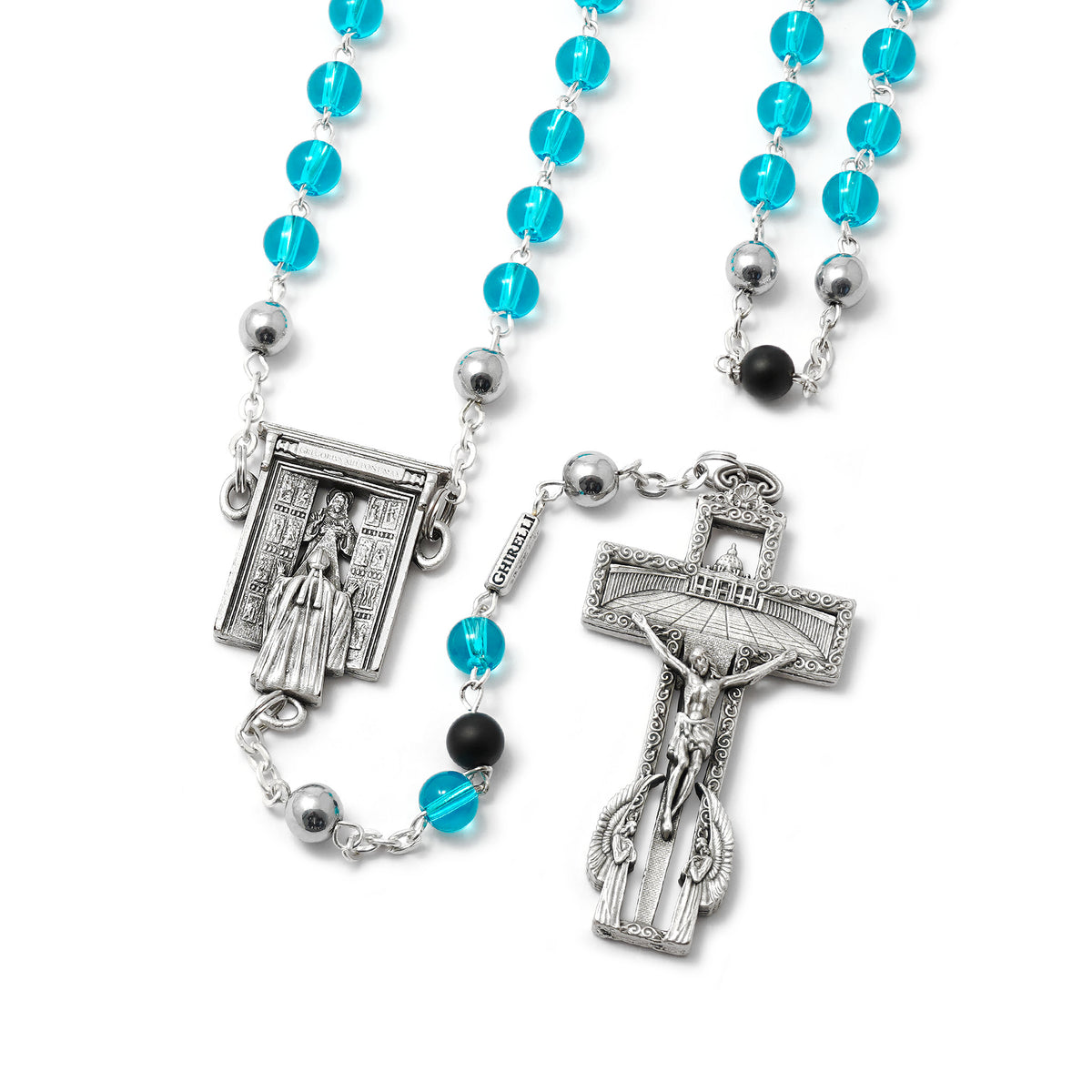 Holy Door Rosary in Antique Silver