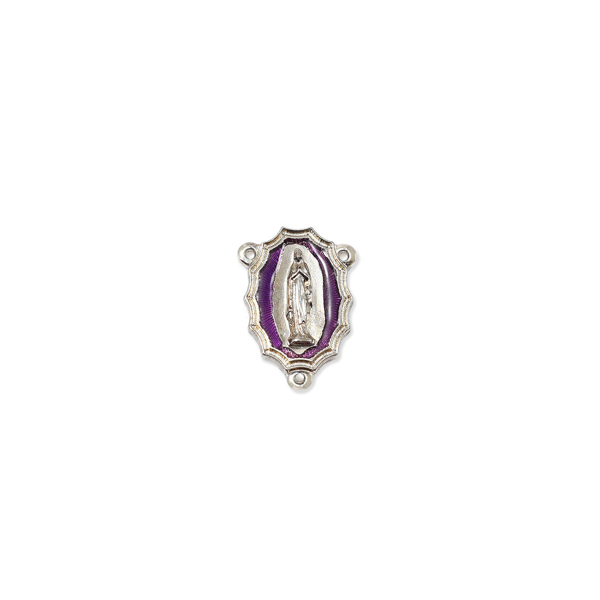 Lourdes Virgo Maria Roses Violet Two-Toned Glass Nickel Rosary - Ghirelli Srl - ROW