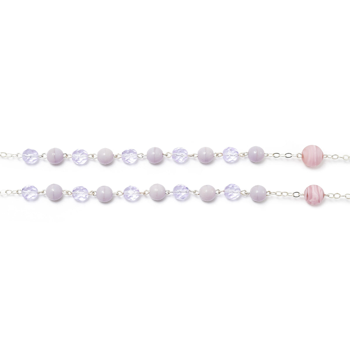 Madonna Roses &amp; Lilac Murano Rosary