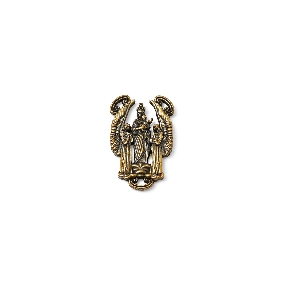 Decorative gold emblem on a white background
