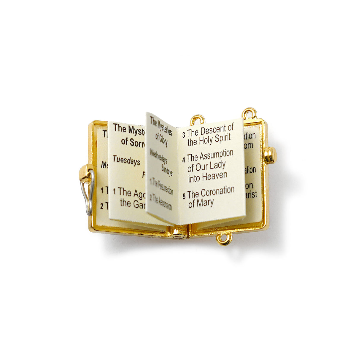 Lourdes Mysteries Booklet Rosary gold beads