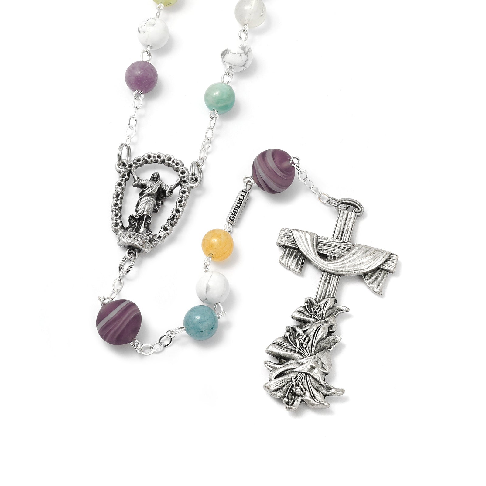 Holy Easter Rosary with Genuine natural stones