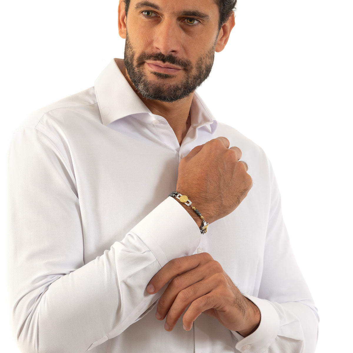 ROSALET® DEVOZIONALE - PERLE QUADRATE IN EMATITE LUCIDA