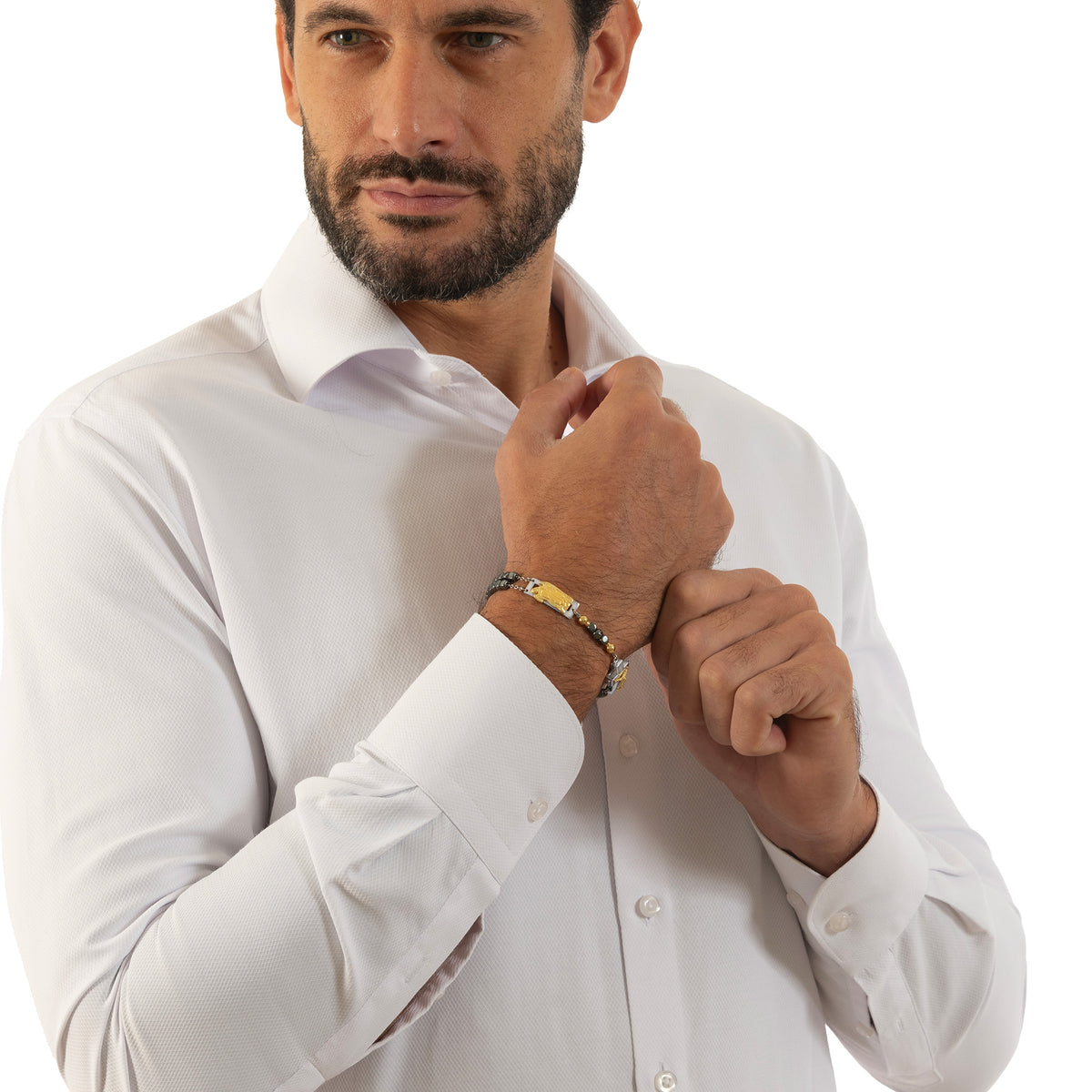 ROSALET® DEVOZIONALE - PERLE QUADRATE IN EMATITE LUCIDA