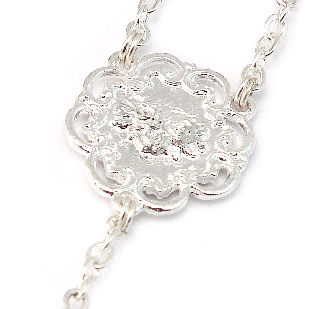 Mary&#39;s Motherly Love Collection Aurora Borealis Red &amp; Silver Rosary