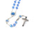 Saint Benedict Blue Enamel Rosary with Faceted Bohemian Glass Beads