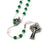 Saint Patrick Green Enamel, Crystal & Silver Rosary