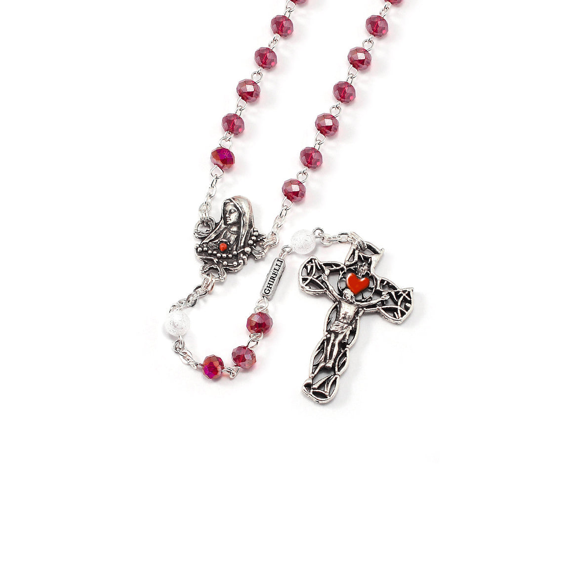 Our Lady of Fatima Rosary with Red &amp; White Beads