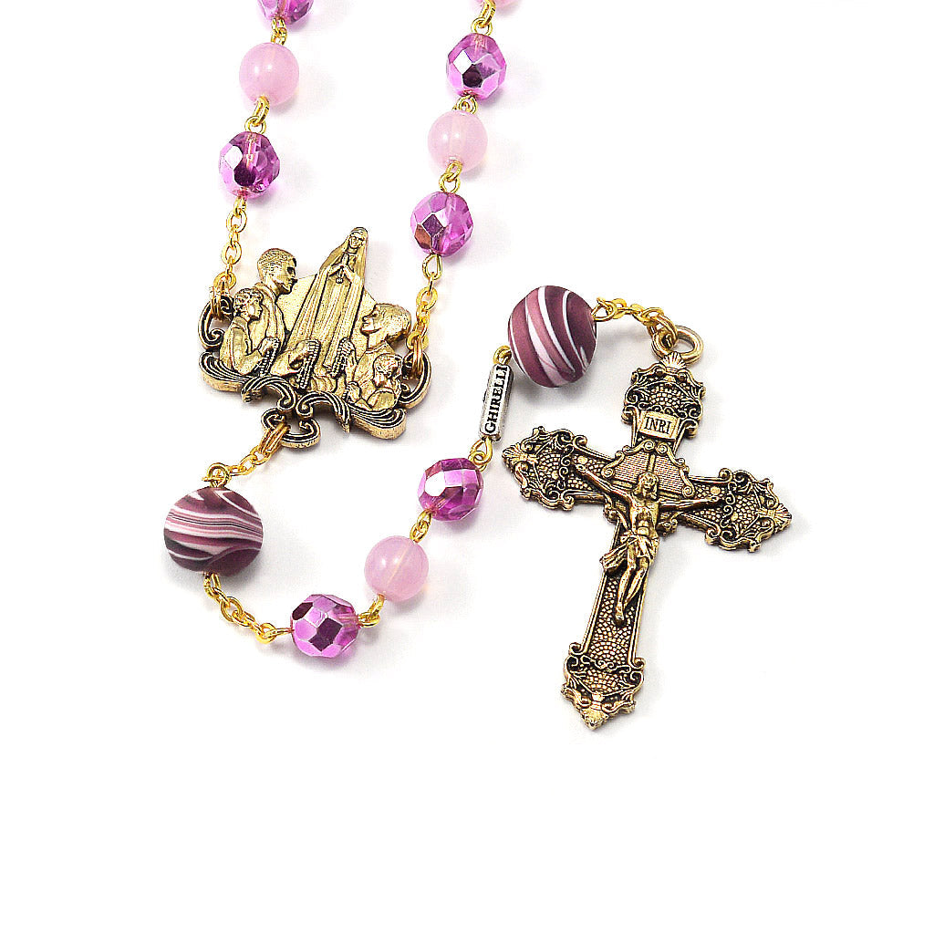 Rosaries for the Family, Pink &amp; Purple Murano Glass