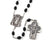 The Holy Mass Rosary with Oval Glass Black Beads by Ghirelli