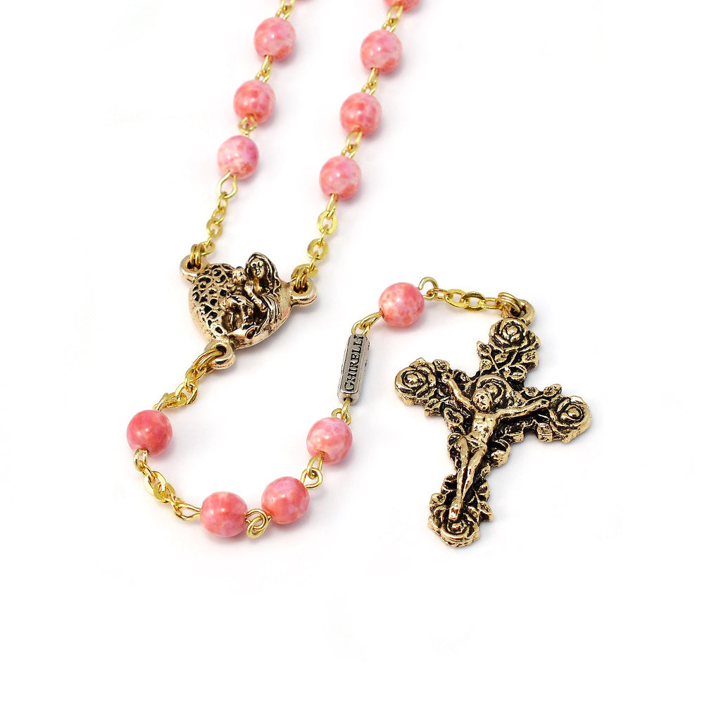 Saint Valentine Heart of Love Rosary, Pink